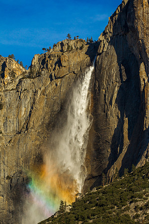 Upper Yosemite Falls With Rainbow